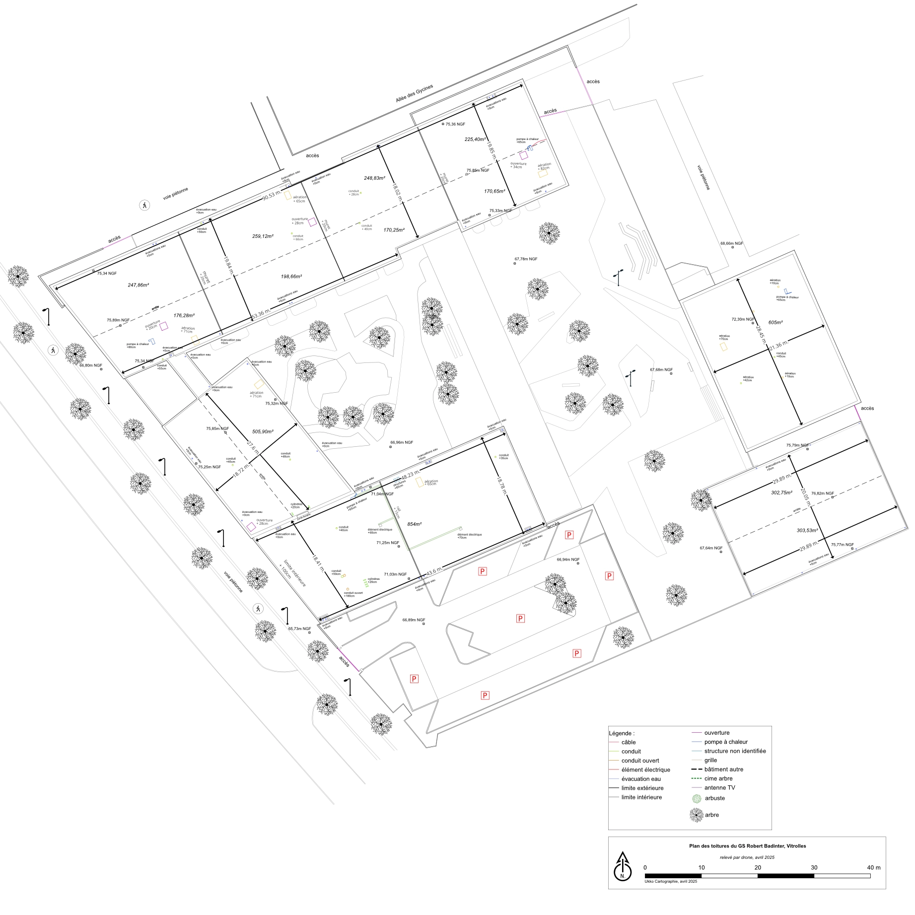 exemple de plan réalisé à partir d'un relevé topographique par drone